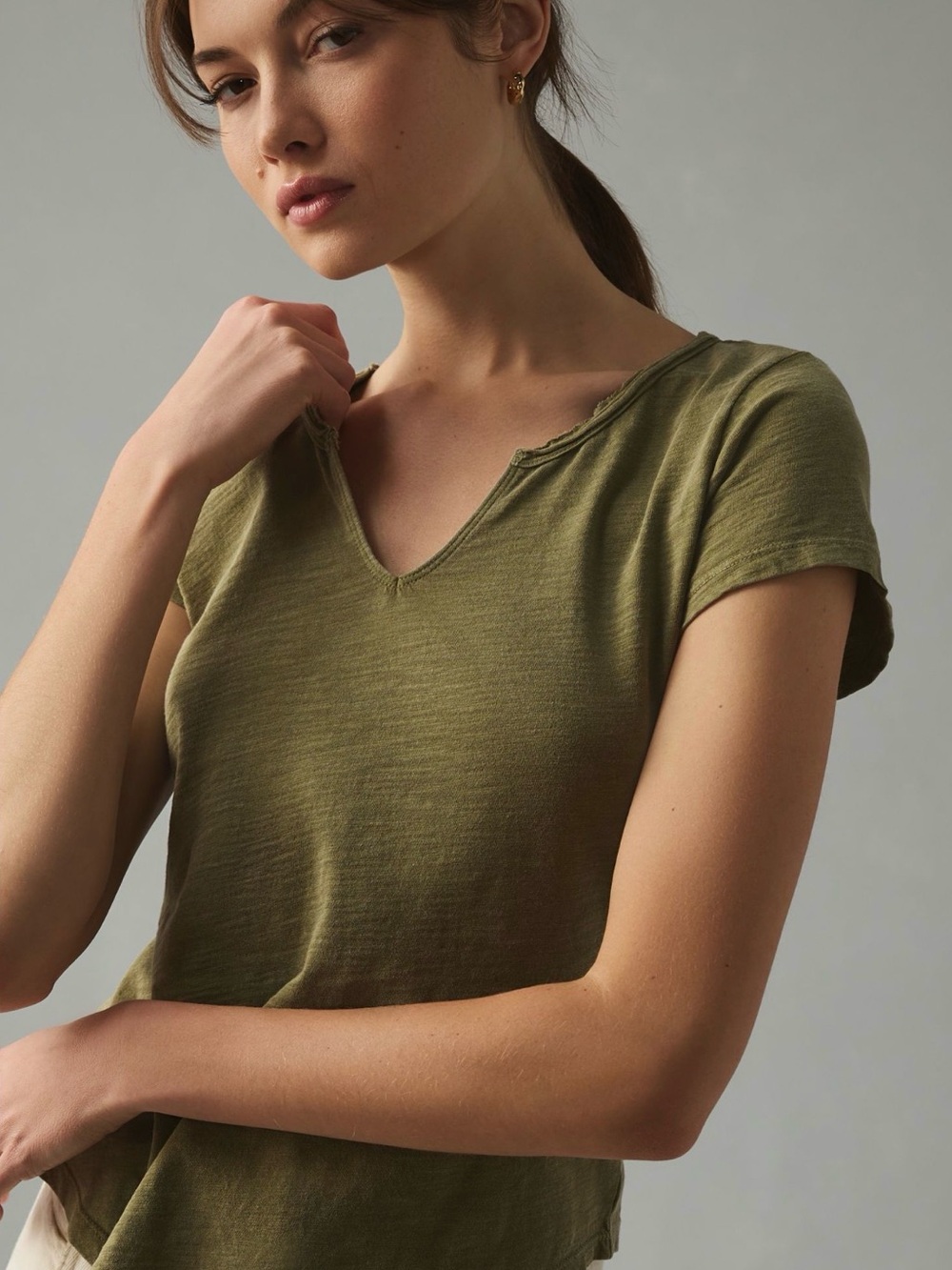 Anthropologie Pilcro Slim Notched Tee, GUC